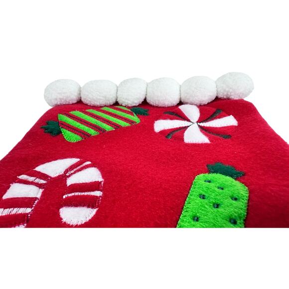 Velvet and Felt Christmas Stockings-Set of 2- Snowman & Christmas Candy!! - Picture 6 of 9